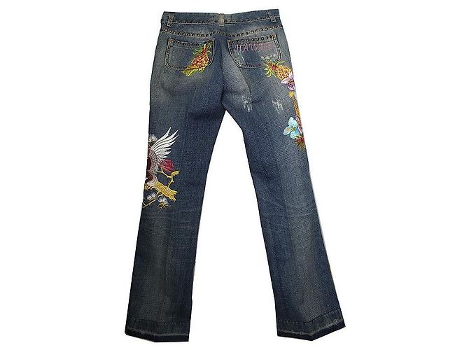 Dolce & Gabbana Hawaiianisch bestickte Jeans Rot - Ansicht 2
