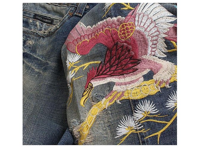 Dolce & Gabbana Hawaiianisch bestickte Jeans Rot - Ansicht 5