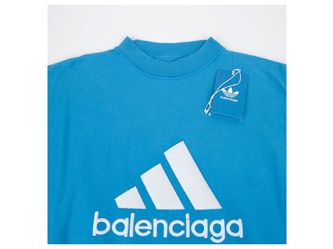 Balenciaga Oversized T-Shirt von Adidas Blau - Ansicht 3