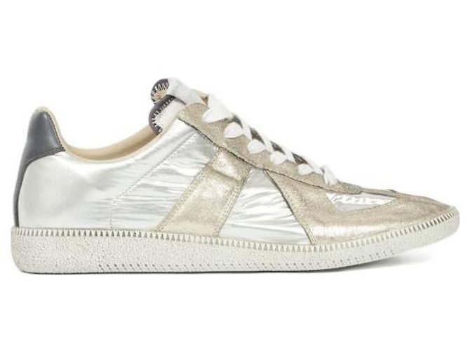 Maison Martin Margiela Sneakers Replica dell'Esercito Tedesco Iridescenti Argento - vista 4