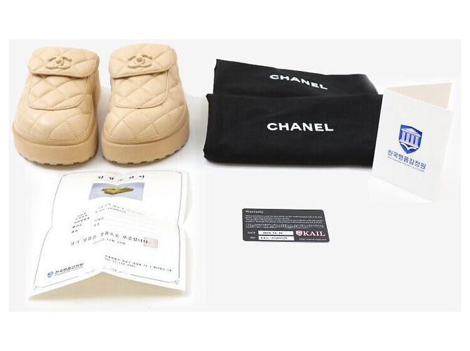 Chanel Sneakers Mule Trapuntate con Chiusura Beige Marrone - vista 8