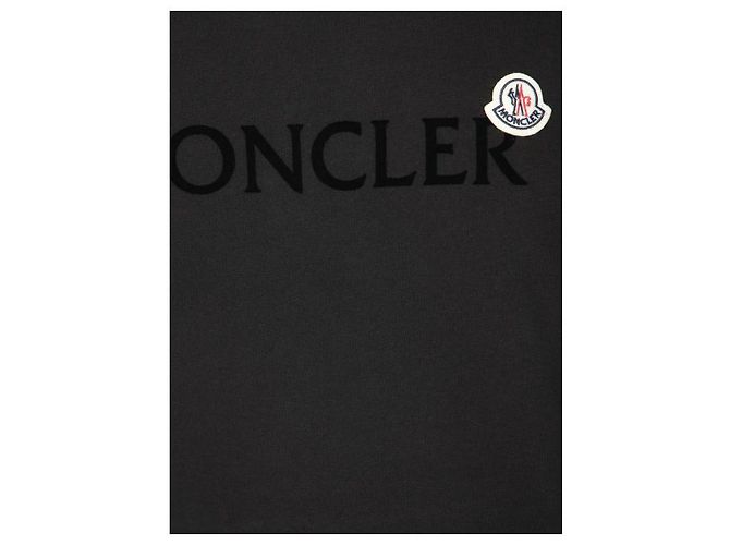 Moncler Baumwoll-T-Shirt mit Logo Schwarz - Ansicht 6
