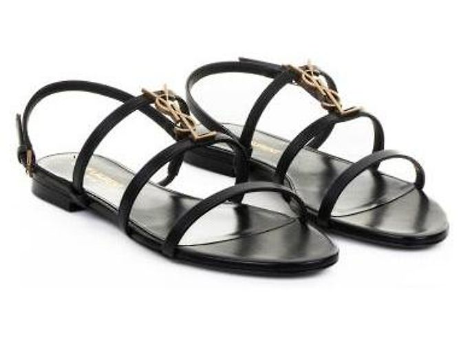 Saint Laurent Leder Sandalen New Cassandra BDATT - Ansicht 5