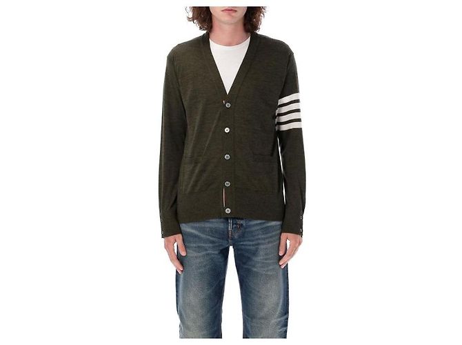 Thom Browne Klassische Merinowoll-Cardigan Grün - Ansicht 4