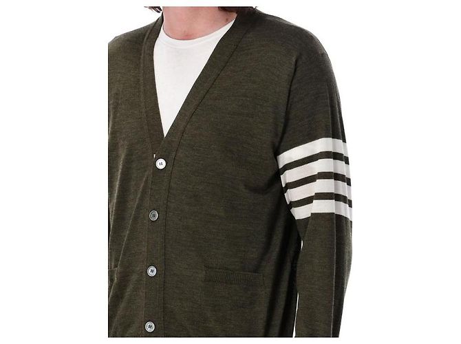 Thom Browne Klassische Merinowoll-Cardigan Grün - Ansicht 6