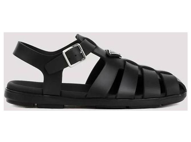 Prada Sandali da pescatore in gomma Nero - vista 4