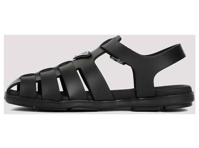 Prada Sandali da pescatore in gomma Nero - vista 5