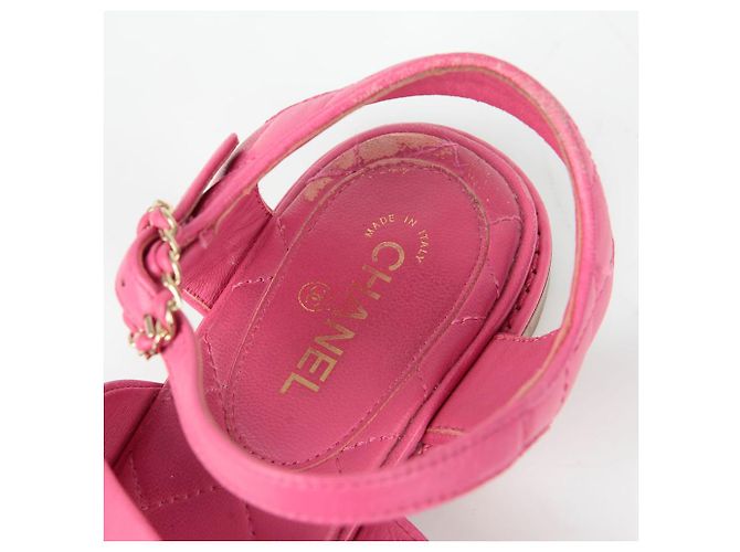 Chanel Ketten-Sandalette Größe Pink - Ansicht 9