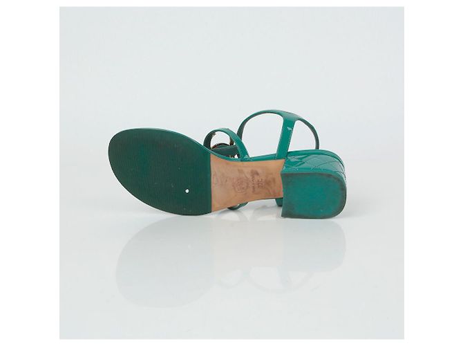 Chanel Sandali con cinturino logo CC Taglia Verde - vista 11