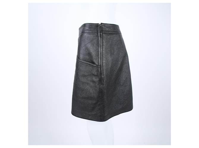 Saint Laurent Falda de cuero Negro - vista 2