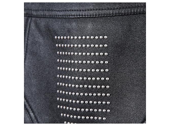Saint Laurent Falda de cuero Negro - vista 4