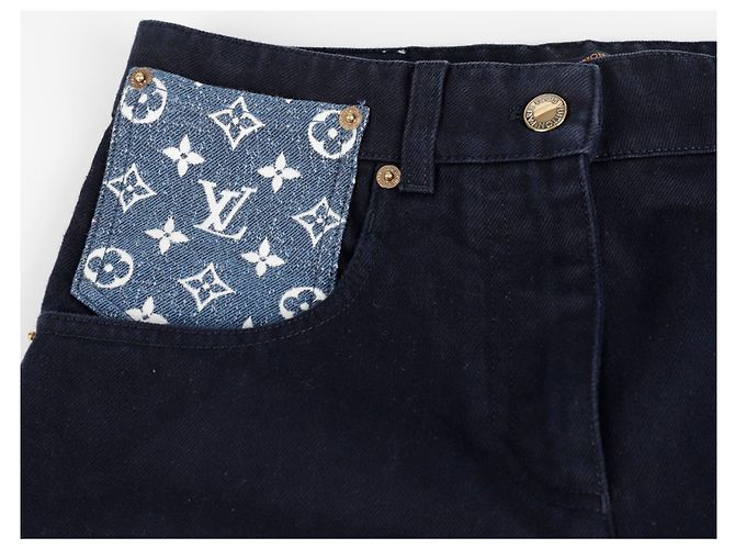 Louis Vuitton Denim-Hose mit Monogramm-Tasche Blau - Ansicht 5