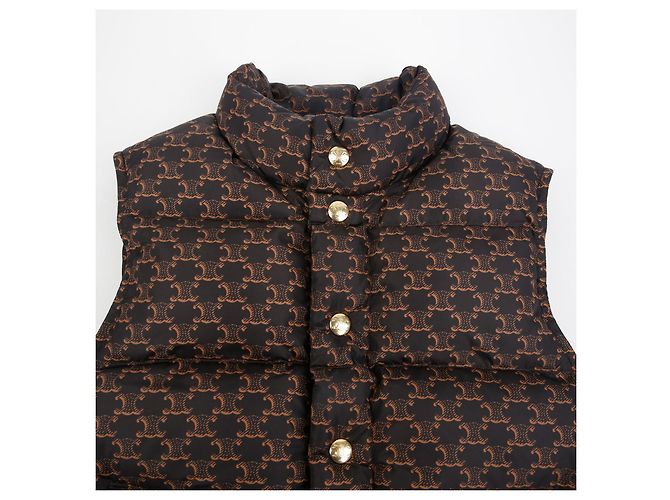 Céline Chaleco acolchado con monograma Tamaño Castaño - vista 3