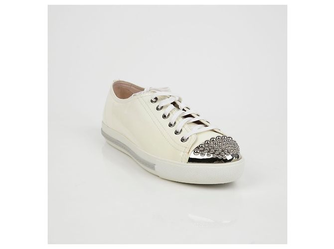Miu Miu Nieten-Sneaker Größe Weiß - Ansicht 2