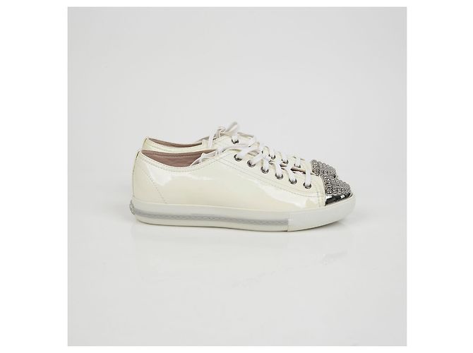 Miu Miu Nieten-Sneaker Größe Weiß - Ansicht 3