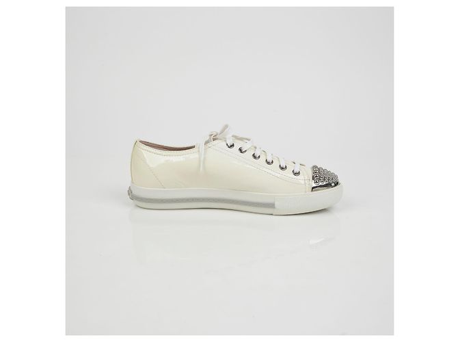 Miu Miu Nieten-Sneaker Größe Weiß - Ansicht 8