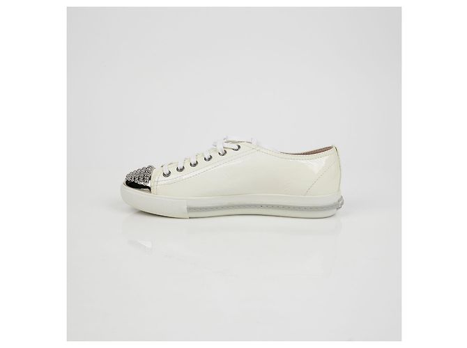Miu Miu Nieten-Sneaker Größe Weiß - Ansicht 9