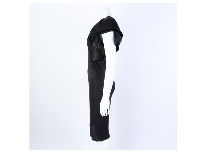 Vestido con ribete de seda Lanvin Negro - vista 2