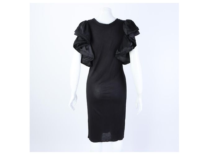 Vestido con ribete de seda Lanvin Negro - vista 3