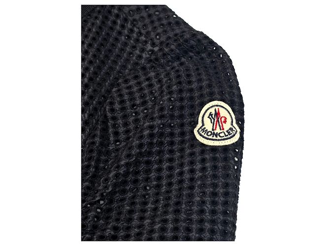 Moncler Damen Mesh Zip-Up Jacke Schwarz - Ansicht 3