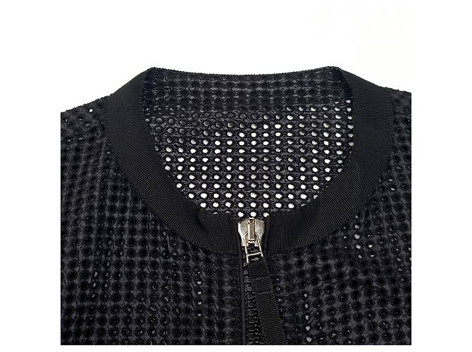 Moncler Damen Mesh Zip-Up Jacke Schwarz - Ansicht 4