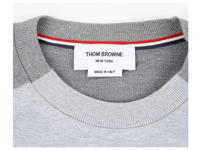 Thom Browne Zweifarbiger Asymmetrischer Sweatshirt Größe Braun - Ansicht 4