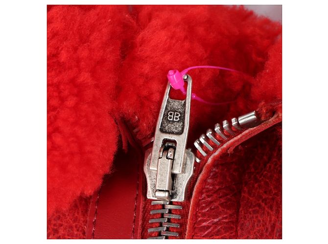 Balenciaga Lammfelljacke Rot - Ansicht 4