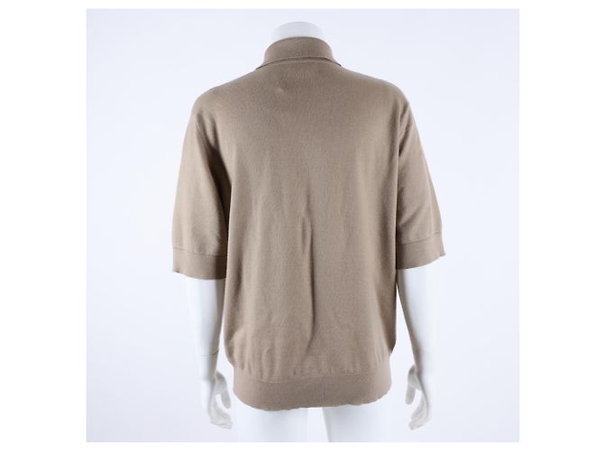 Maglietta in maglia a maniche corte Hermès Marrone - vista 3