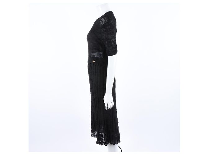 Abito in maglia leggera a maniche corte Chanel Nero - vista 2
