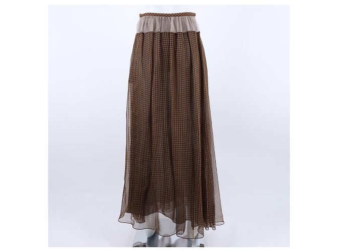 Falda de seda Fendi Castaño - vista 3
