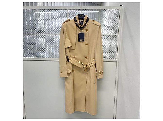 Louis Vuitton Trench coat con cuello y cinturón Castaño - vista 2