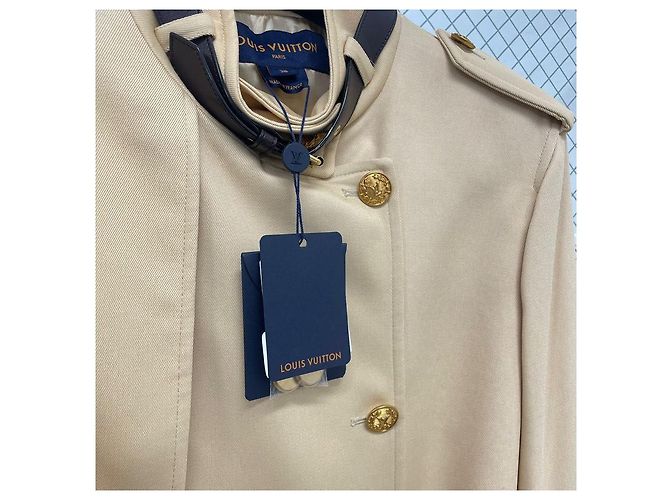 Louis Vuitton Trench coat con cuello y cinturón Castaño - vista 3