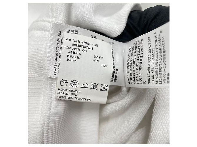 Balenciaga Felpa con stampa logo onda bianca a maniche lunghe Bianco - vista 6