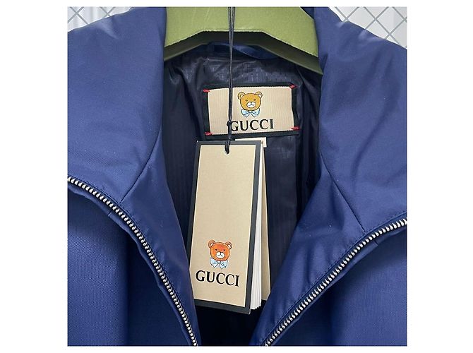Gucci Felpa con cappuccio e zip Kai Blu - vista 4