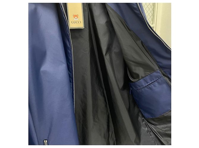 Gucci Felpa con cappuccio e zip Kai Blu - vista 5