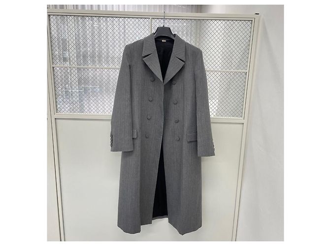 Gucci Abrigo a rayas con pin de Horsebit Castaño - vista 2