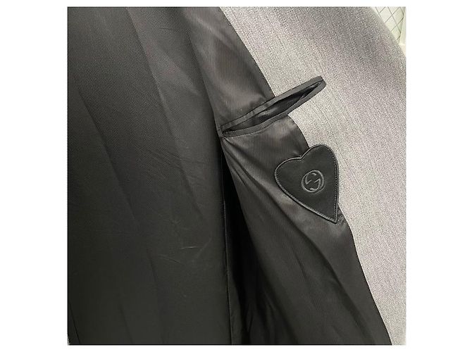 Gucci Abrigo a rayas con pin de Horsebit Castaño - vista 6