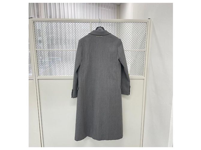 Gucci Abrigo a rayas con pin de Horsebit Castaño - vista 7