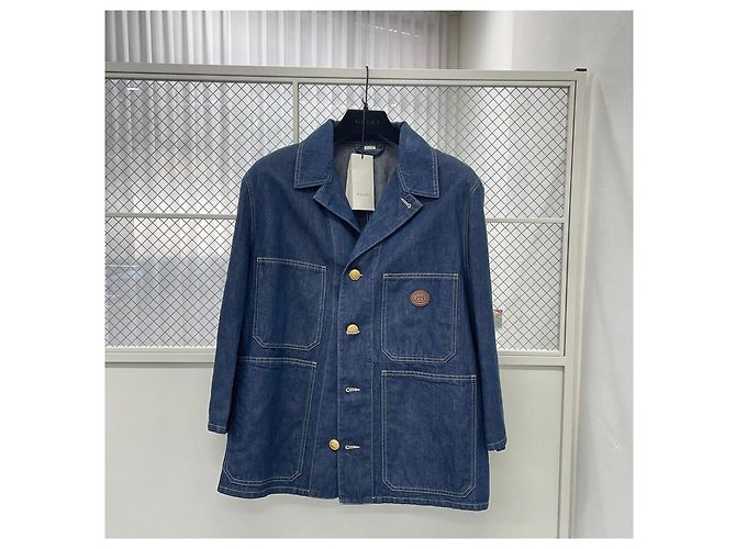 Gucci Stone Washed Denim Jacke Blau - Ansicht 2