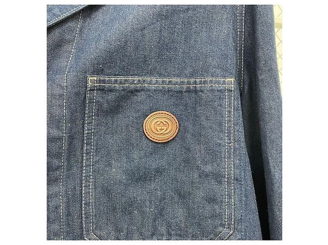 Gucci Stone Washed Denim Jacke Blau - Ansicht 3