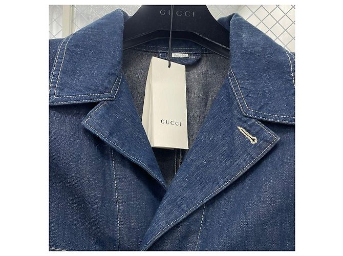 Gucci Stone Washed Denim Jacke Blau - Ansicht 4