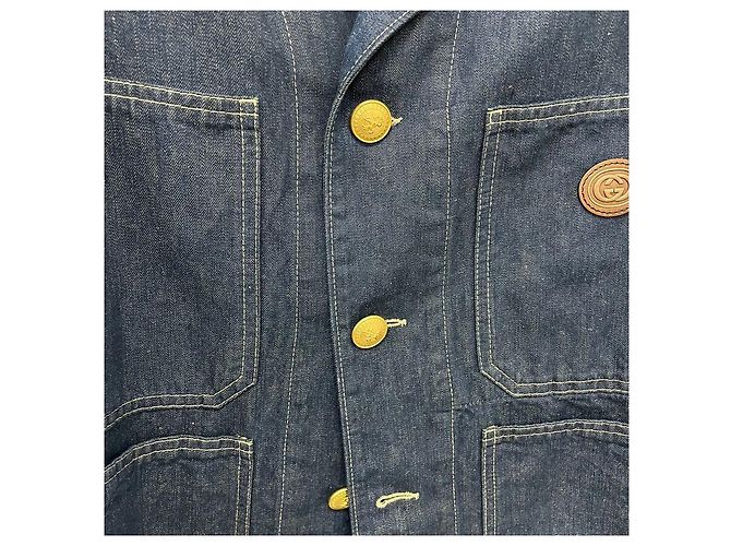 Gucci Stone Washed Denim Jacke Blau - Ansicht 5