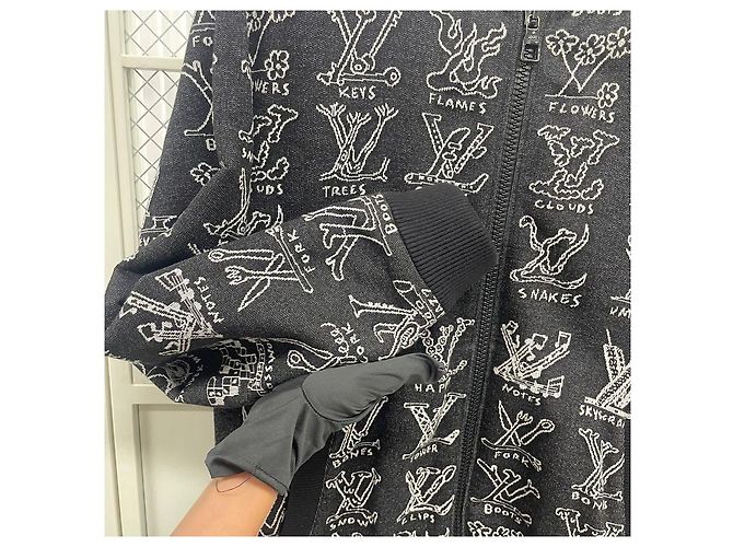 Louis Vuitton Giacca con zip a cartoni animati Nero - vista 3