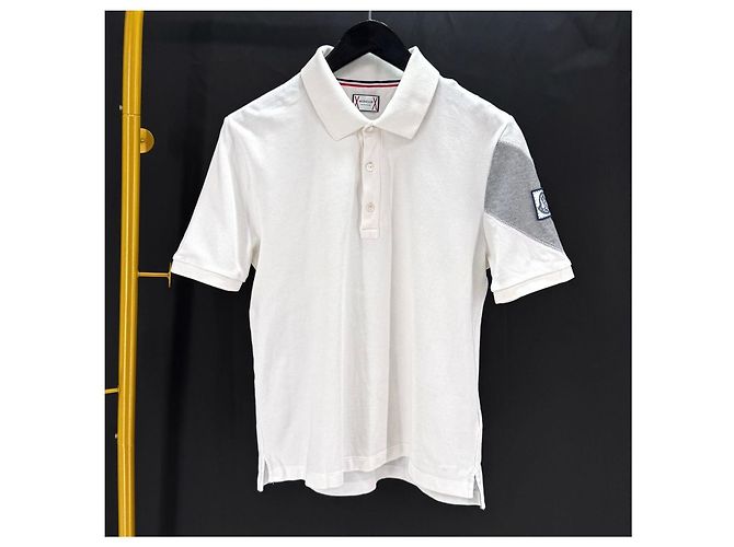 Moncler Gamma Blau Polo Kurzarm T-Shirt Weiß - Ansicht 2