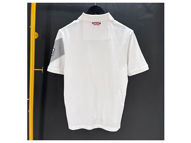 Moncler Gamma Blau Polo Kurzarm T-Shirt Weiß - Ansicht 3