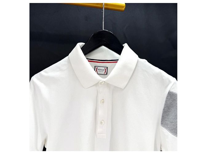 Moncler Gamma Blau Polo Kurzarm T-Shirt Weiß - Ansicht 4