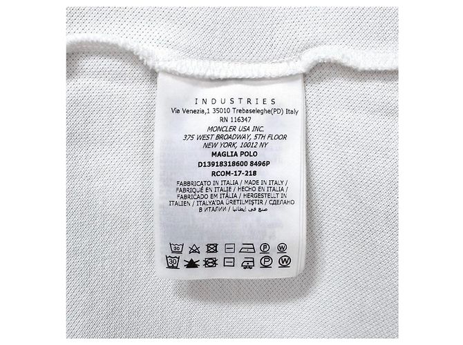 Moncler Gamma Blau Polo Kurzarm T-Shirt Weiß - Ansicht 6