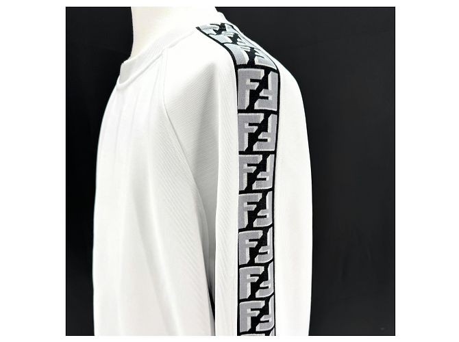 Fendi FF Logo Sweatshirt White - view 5