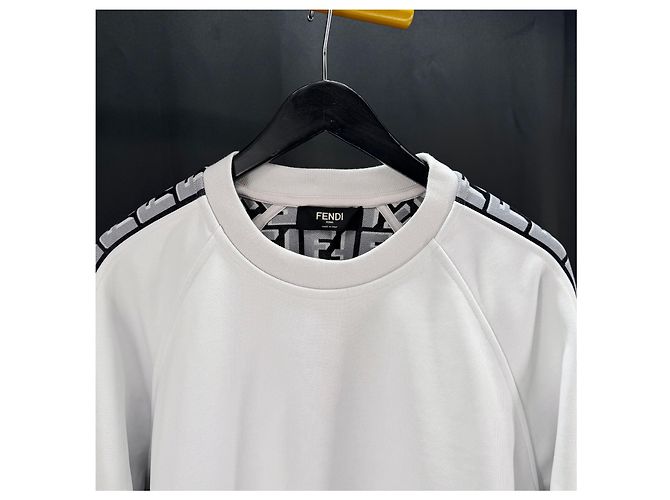 Fendi FF Logo Sweatshirt White - view 6