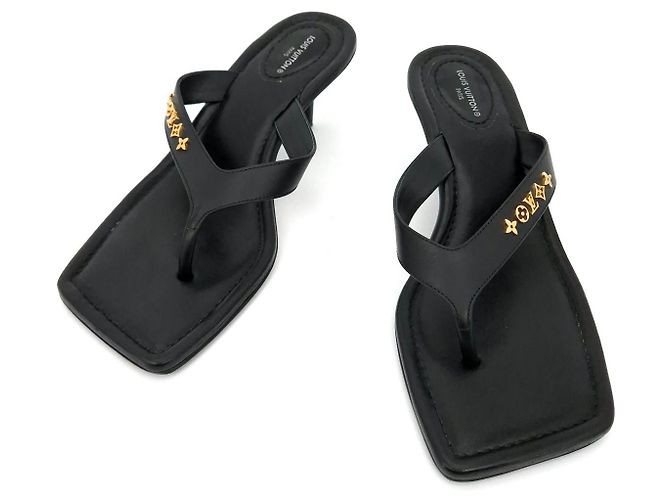 Louis Vuitton Sandalo Pantofola Nero - vista 4